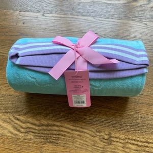 Stoney Clover Lane x Target, blue rainbow towel with purple piping NWT